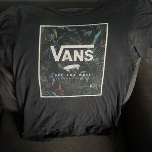 Vans Black Short Sleeve Tee with Logo Graphic